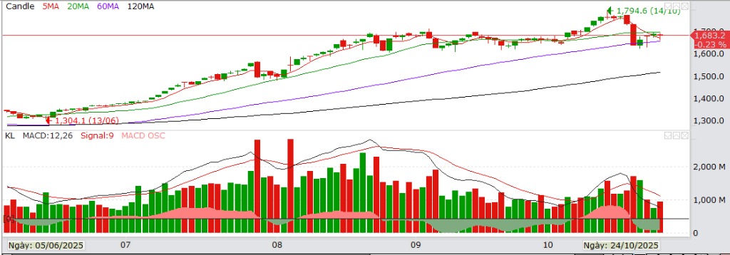 BÁO CÁO DIỄN BIẾN THỊ TRƯỜNG CHỨNG KHOÁN VIỆT NAM NGÀY 24/10/2025